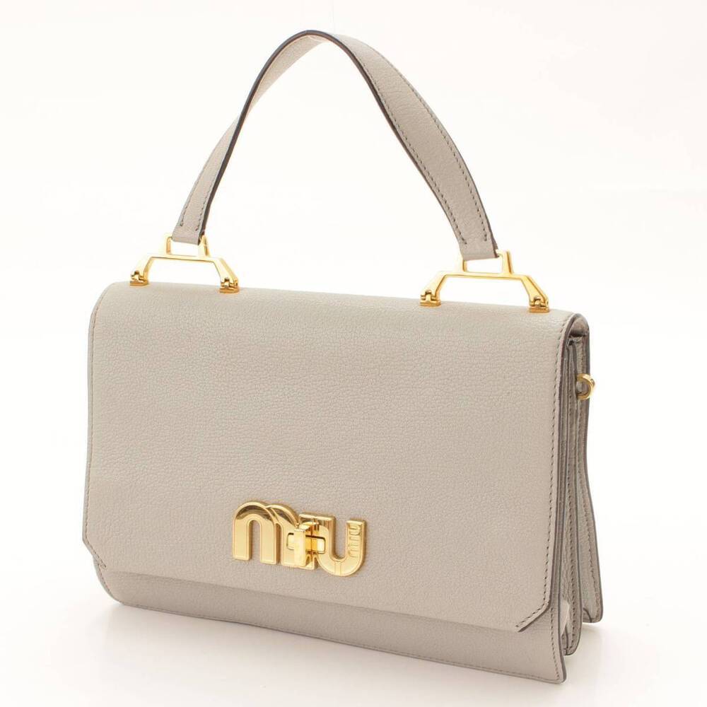 Miu Miu Gray Bag Leather Shoulder Handbag